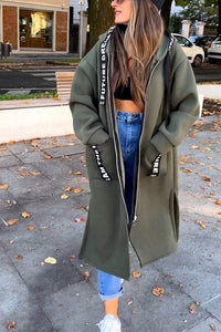 Urban Comfort Maxi Hoodie – Dames Longline Zipper