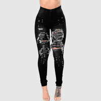 Vrouwen Ripped Denim Washed Jeans