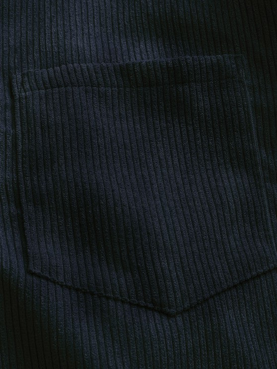 Corduro™ | Heren Corduroy Overhemd met Halve Knoopsluiting