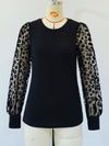 Slim-fit Color Matching Long-sleeved Top