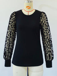 Slim-fit Color Matching Long-sleeved Top
