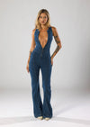 Heartbreaker Denim Jumpsuit – Sexy V-Hals & Retro Fit