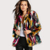 Elegant Kleurige Faux Fur Jas voor Dames