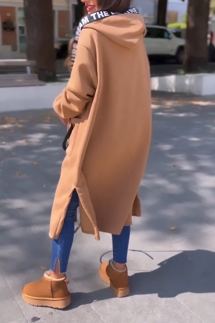 Urban Comfort Maxi Hoodie – Dames Longline Zipper