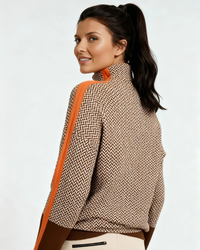 Vida  | Trui met hoge kraag en contrasterende strepen