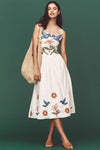 Birdsong Embroidery Dress – Zomerse Elegantie in Beweging