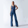 Heartbreaker Denim Jumpsuit – Sexy V-Hals & Retro Fit
