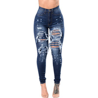 Vrouwen Ripped Denim Washed Jeans