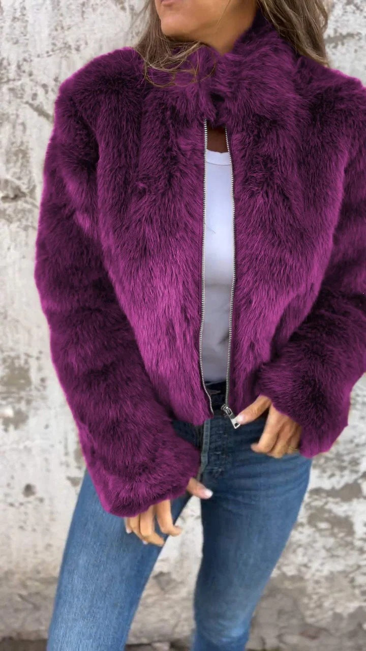 Luxe Faux Fur Jas voor Dames - Stijlvolle Winter Warmer