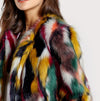 Elegant Kleurige Faux Fur Jas voor Dames