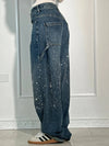Glitter Denim Jeans met Rechte Pijpen – Street Style Glam