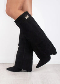Noir Luxe | Suede Knee High Boots
