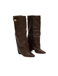 Chestnut | Gloss Knee High Boots