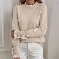 Elinora™ | Elegante Gebreide Trui met Kantdetails