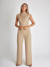 Adelise Sleek Jumpsuit – Zwart, Mouwloos & Flared Elegantie