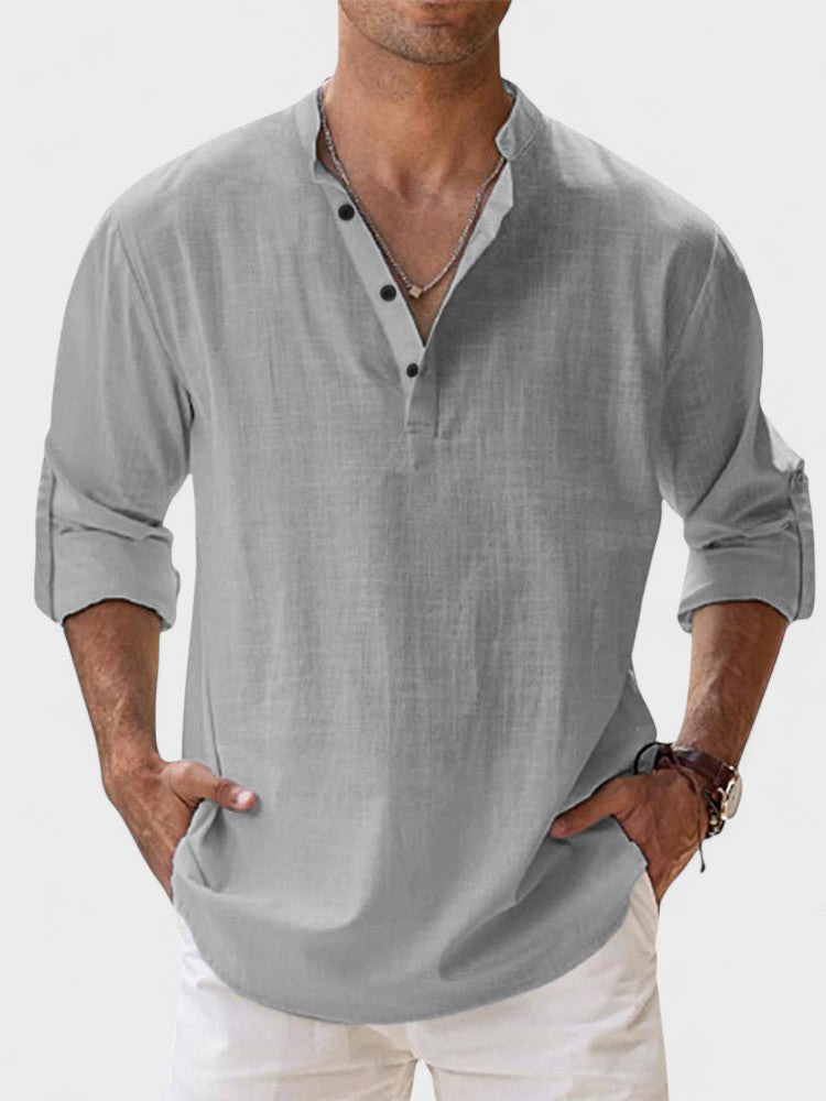 LinoVento | Heren Linnen Shirt met V-Hals