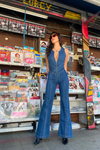 Heartbreaker Denim Jumpsuit – Sexy V-Hals & Retro Fit