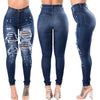 Vrouwen Ripped Denim Washed Jeans