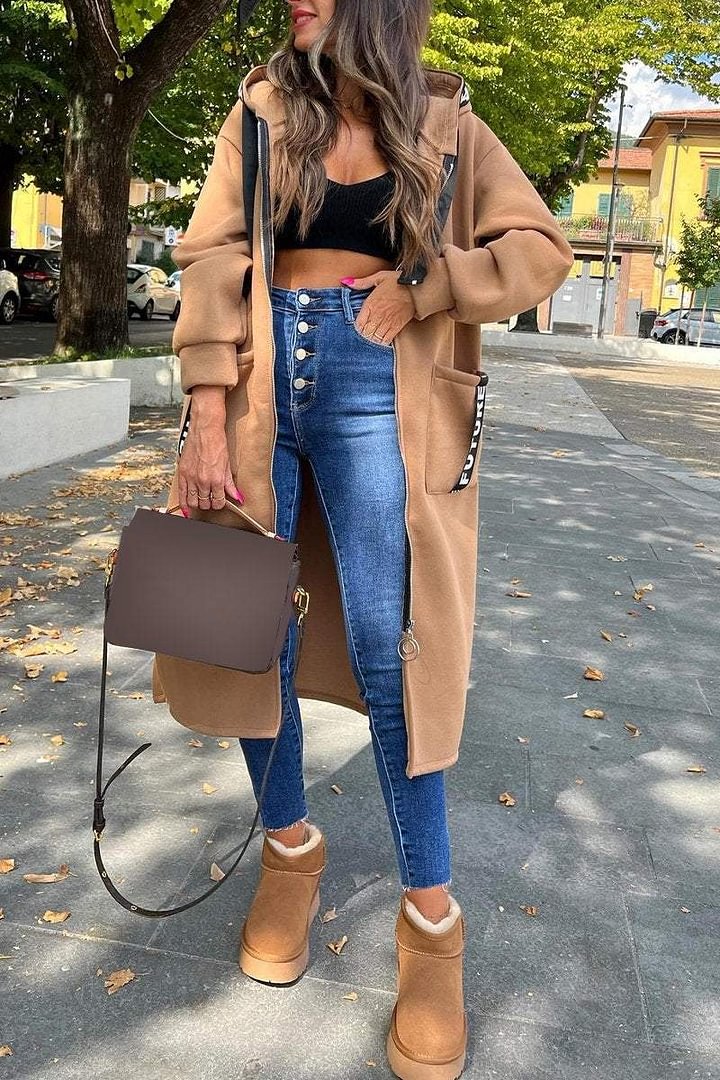 Urban Comfort Maxi Hoodie – Dames Longline Zipper