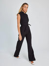 Adelise Sleek Jumpsuit – Zwart, Mouwloos & Flared Elegantie