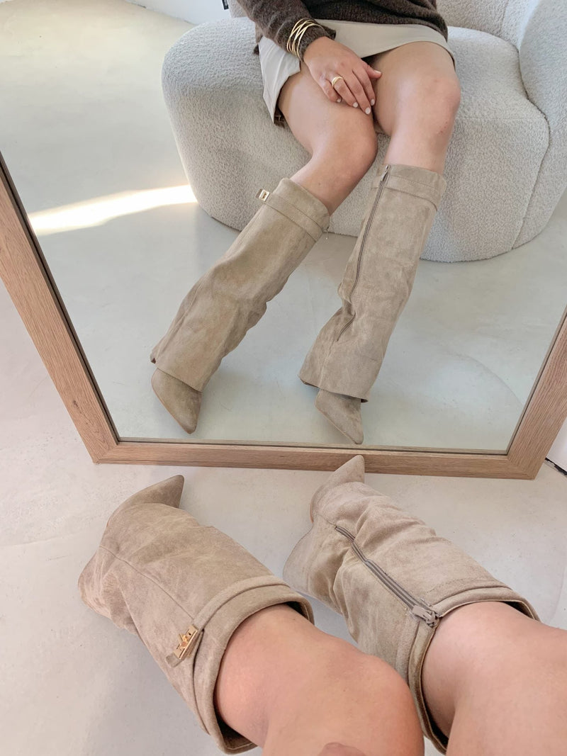 Creme Luxe | Suede Knee High Boots