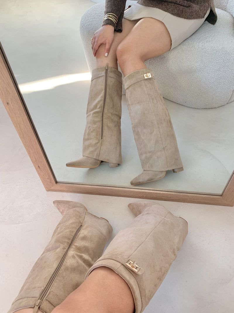 Creme Luxe | Suede Knee High Boots