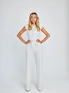 Adelise Sleek Jumpsuit – Zwart, Mouwloos & Flared Elegantie