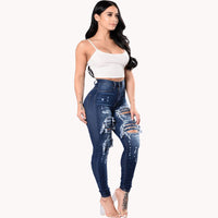 Vrouwen Ripped Denim Washed Jeans