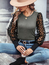 Slim-fit Color Matching Long-sleeved Top
