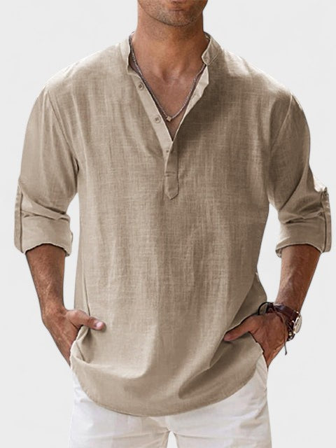 LinoVento | Heren Linnen Shirt met V-Hals