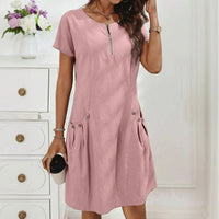 Annis - Zomerjurk met korte mouwen en rits
