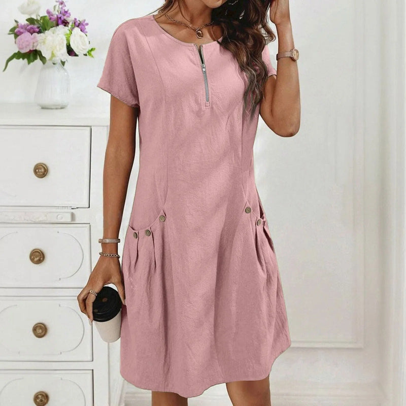 Annis - Zomerjurk met korte mouwen en rits