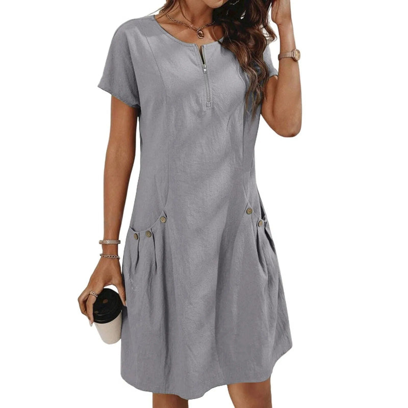 Annis - Zomerjurk met korte mouwen en rits