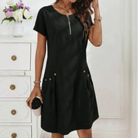 Annis - Zomerjurk met korte mouwen en rits