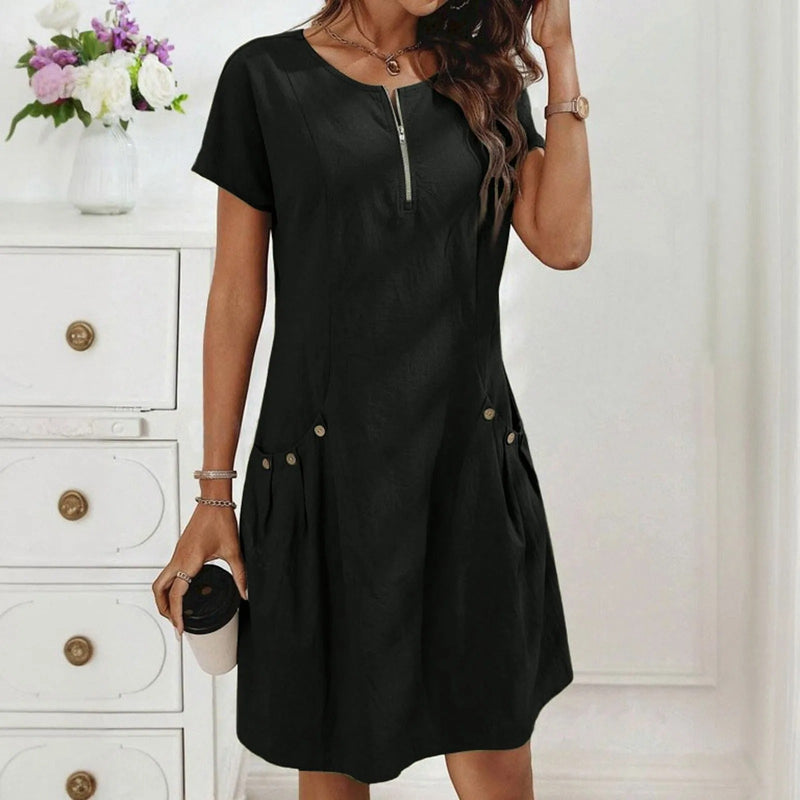 Annis - Zomerjurk met korte mouwen en rits