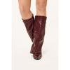 Bordeaux | Gloss Knee High Boots