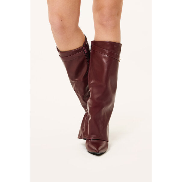 Bordeaux | Gloss Knee High Boots