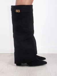 Noir Luxe | Suede Knee High Boots
