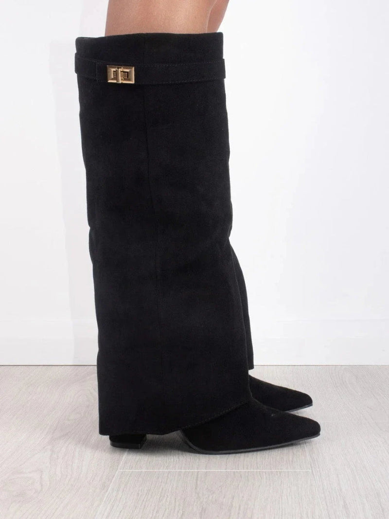Noir Luxe | Suede Knee High Boots